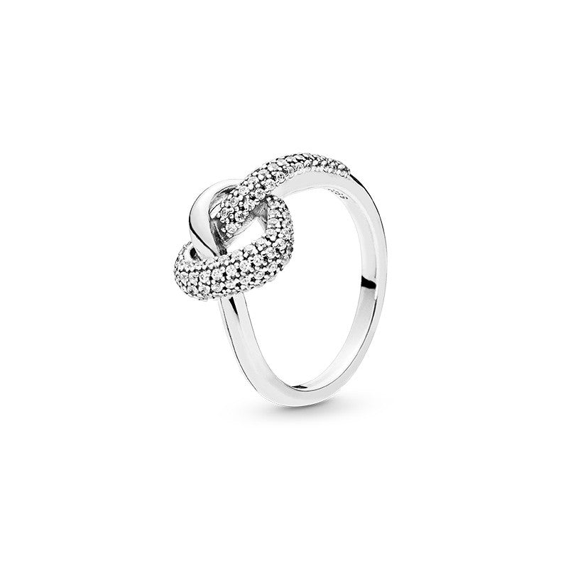 Bague nœud de coeur diamanté