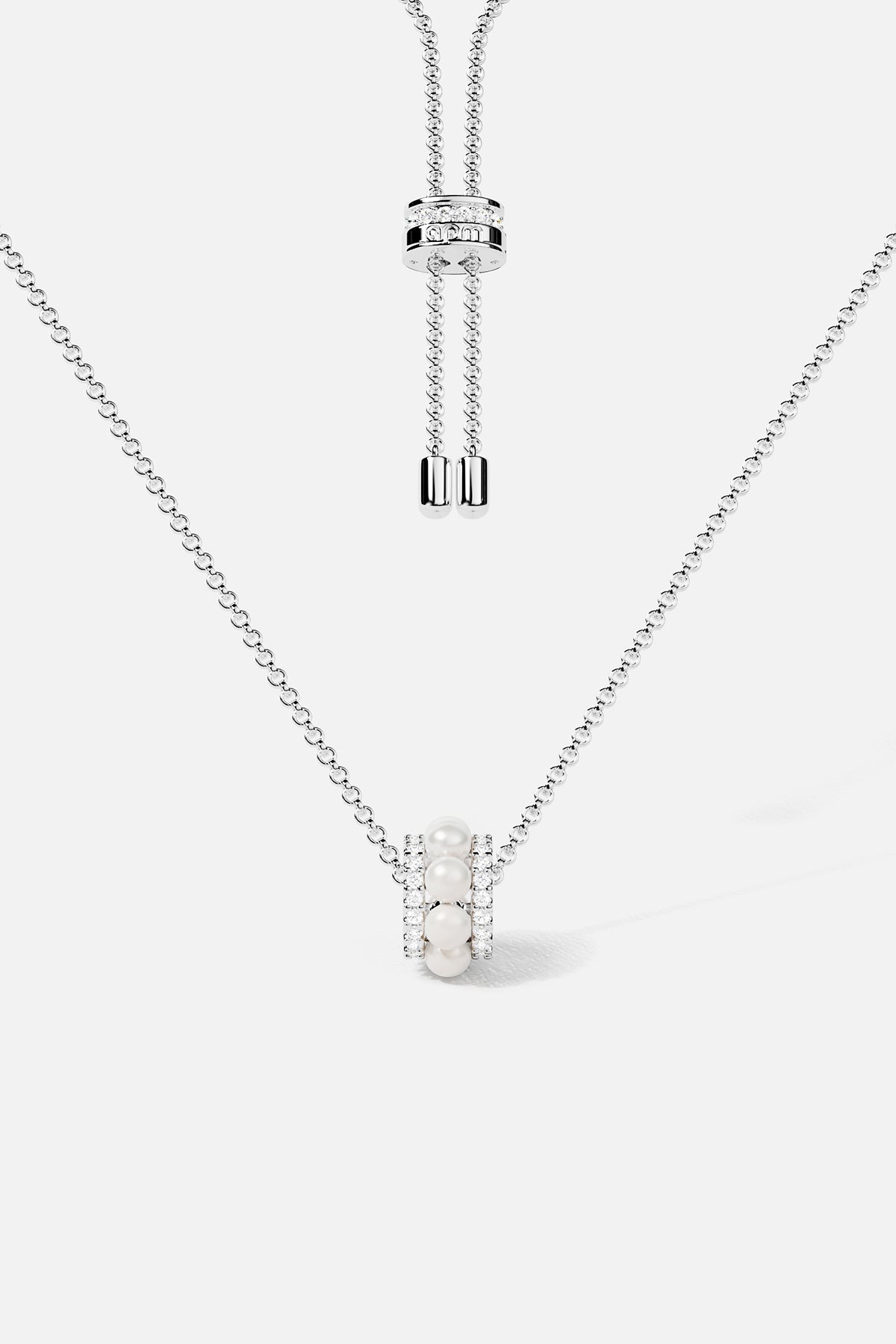 Collier Ajustable Perles Pavé