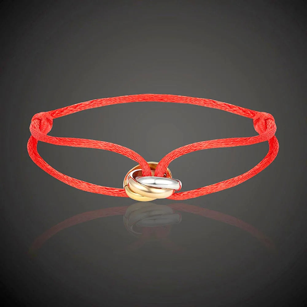 Bracelet Tressé à Trois Anneaux