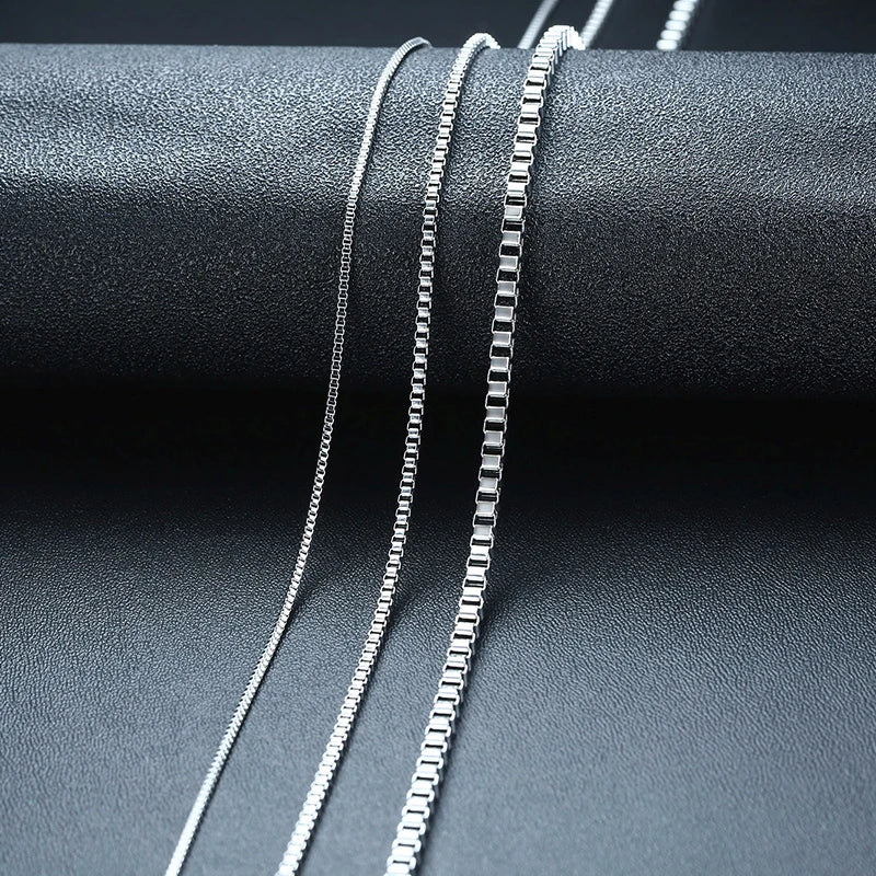 Collier chaîne boîte en acier inoxydable