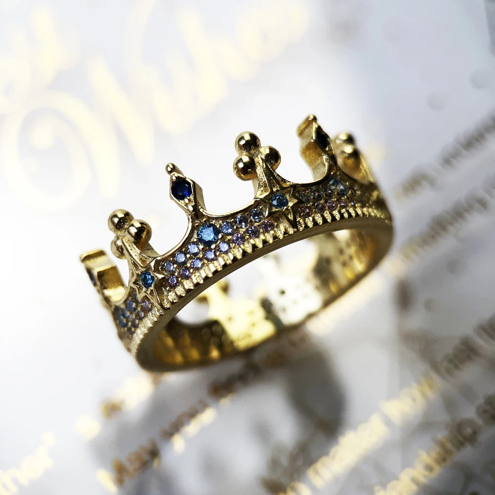 Bague Couronne Royale - Argent Sterling 925, Style Vintage Romantique