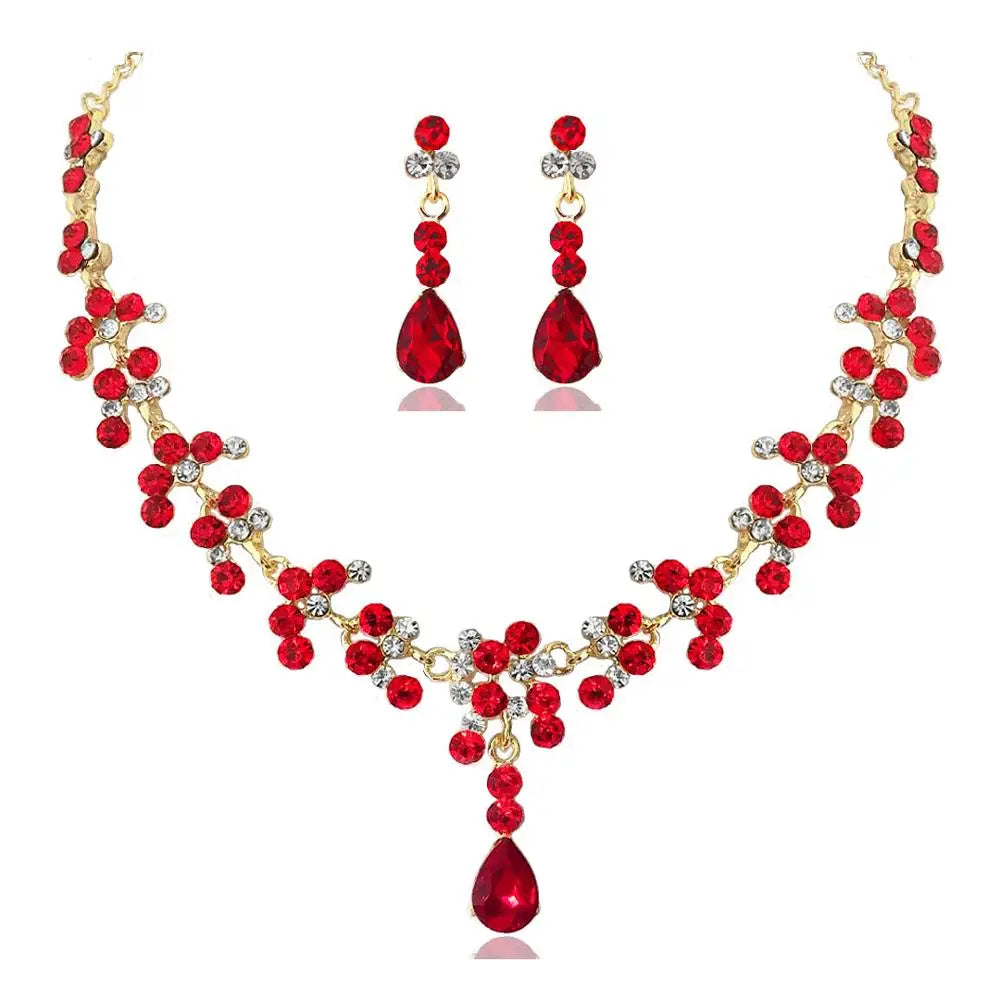 Ensemble de Bijoux de Mariage Cristal Doré