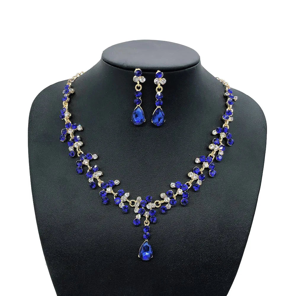 Ensemble de Bijoux de Mariage Cristal Doré