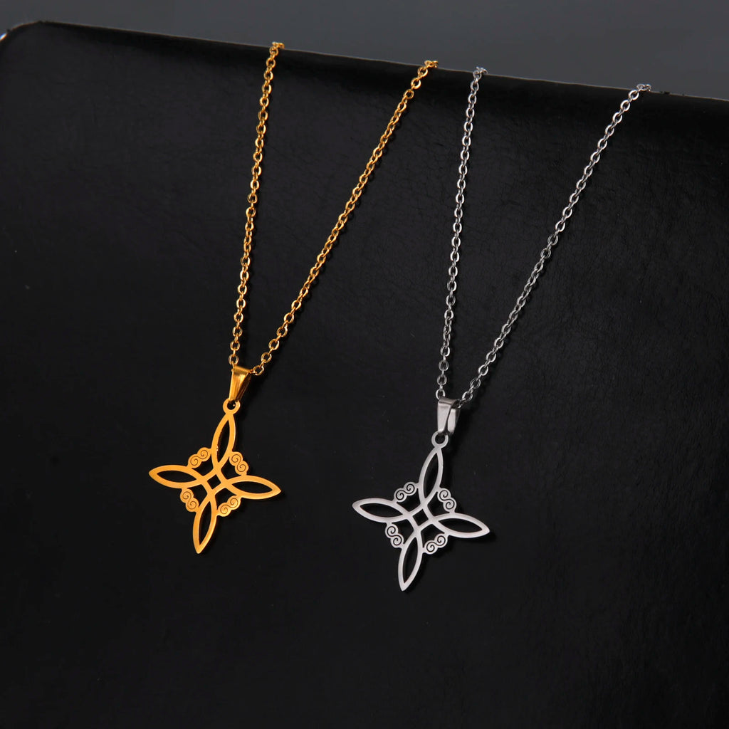 Collier Nœud de Sorcière en Acier Inoxydable