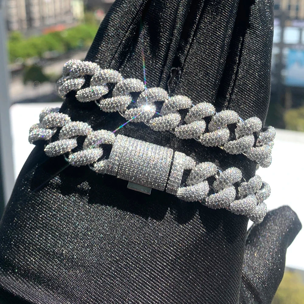 Bracelet Chaîne Cubaine Iced Out en Zircone Cubique