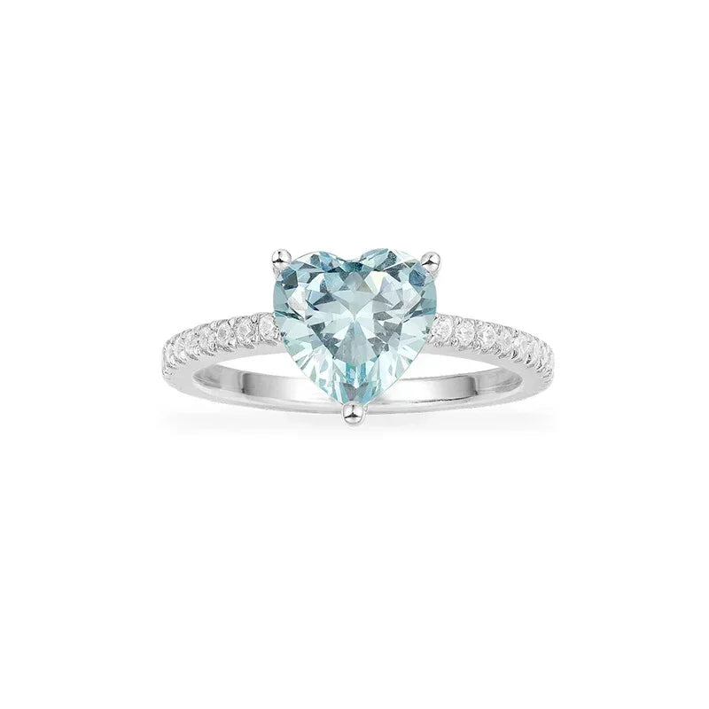 Ensemble Bijoux Cœur Diamant en Argent