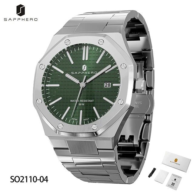 Montre Homme Acier Inoxydable – Quartz Japonais, Étanche & Élégante