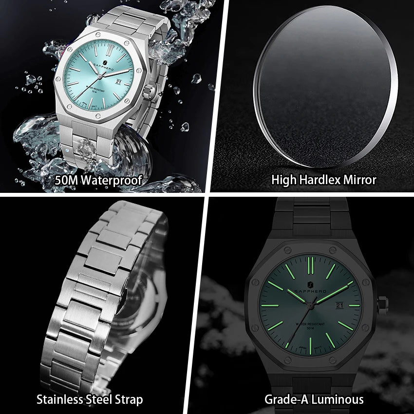 Montre Homme Acier Inoxydable – Quartz Japonais, Étanche & Élégante