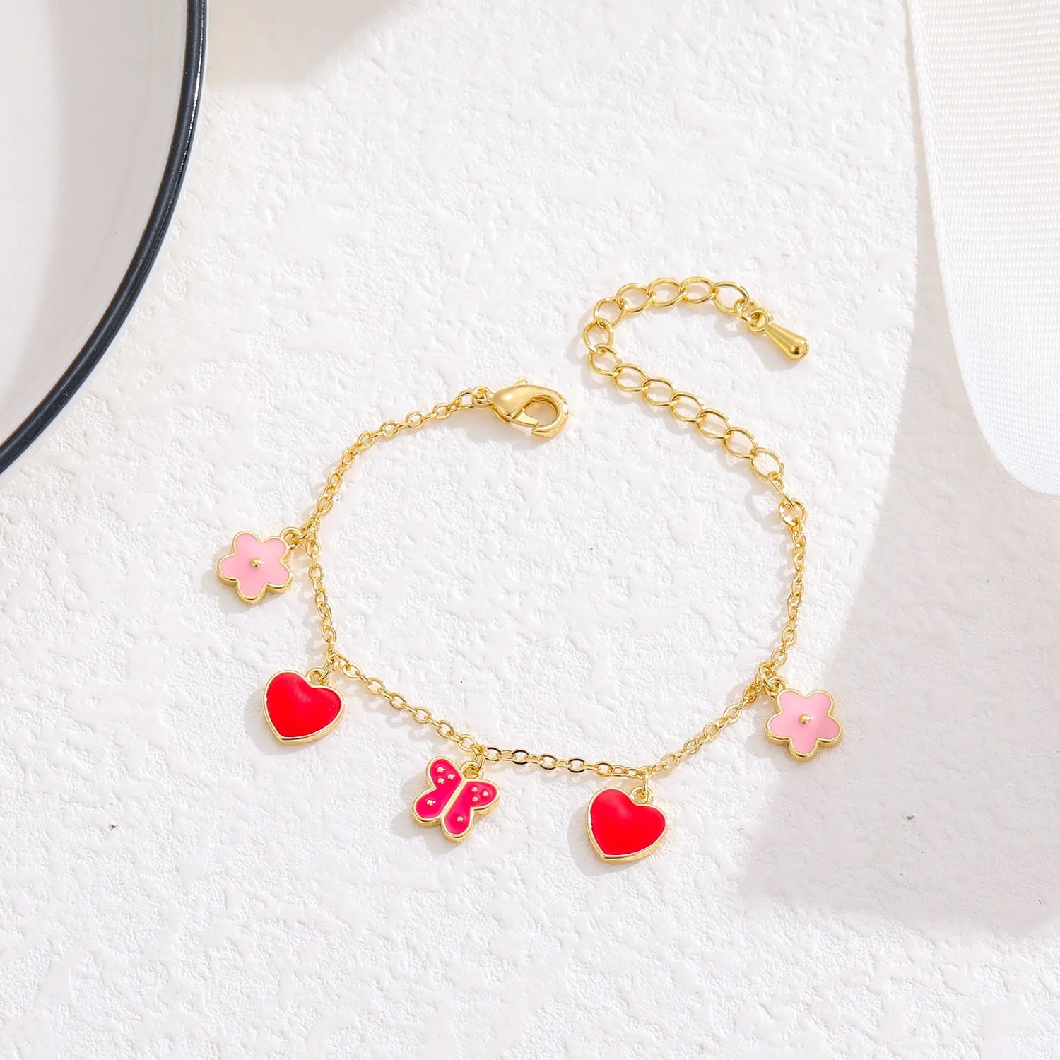 Bracelet Ajustable Cœur Papillon
