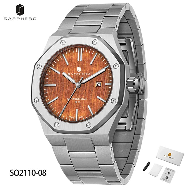 Montre Homme SAPPHERO – Coffret Cadeau, Acier, Quartz Japonais & Étanche