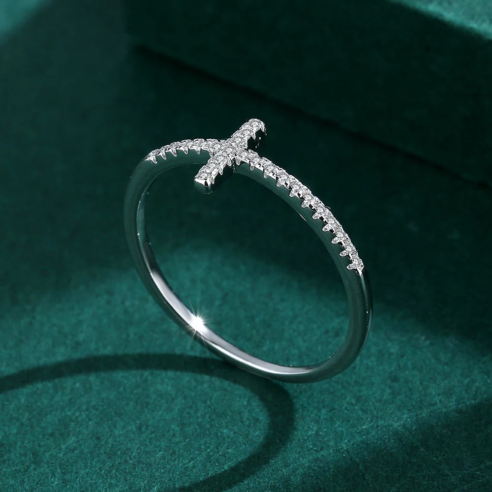 Bague Femme Croix Éternité en Argent