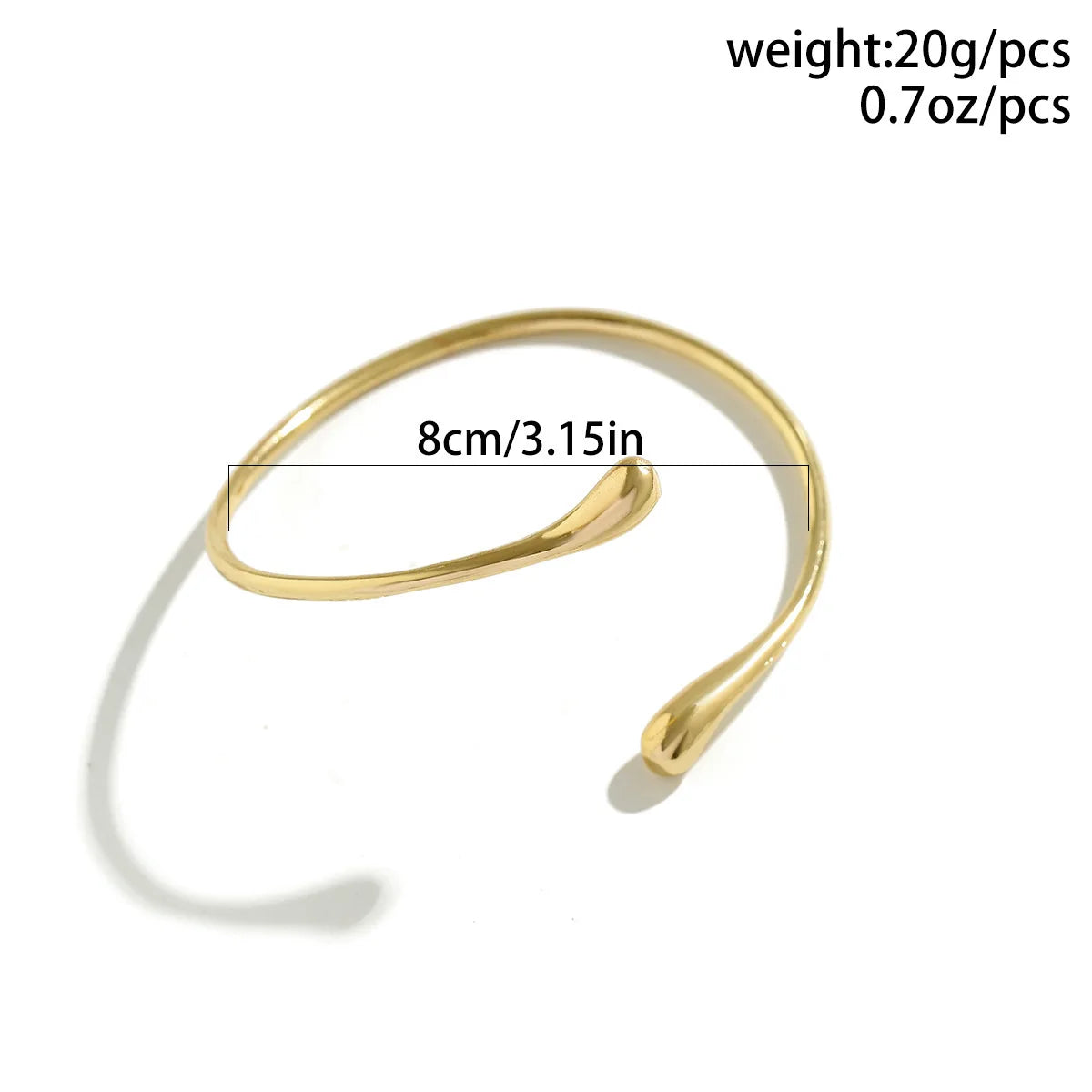 Bracelet Manchette Haut de Bras Goutte d'Eau – Style Géométrique Ajustable