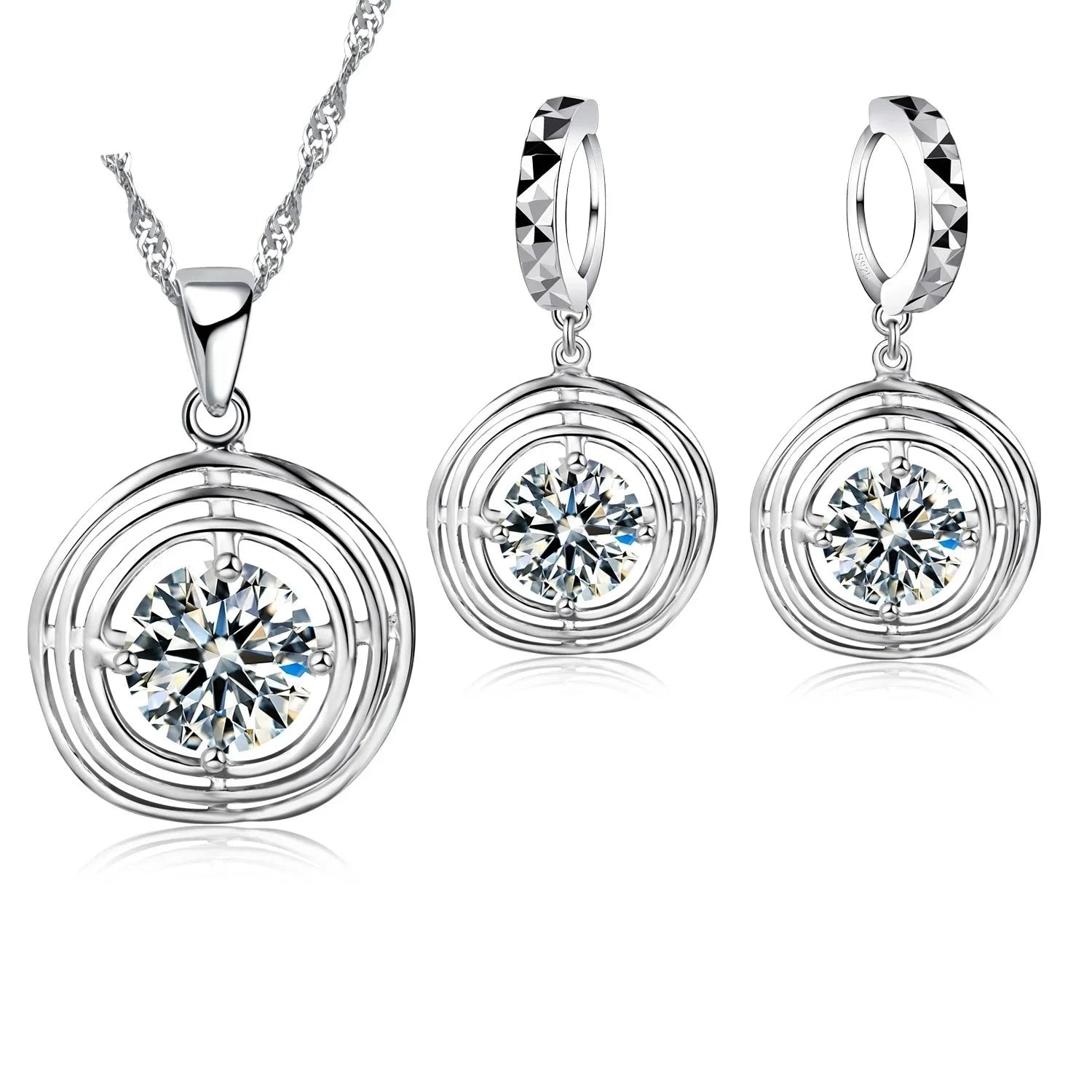 nsemble de Bijoux Nuptiaux Fleur Papillon en Argent