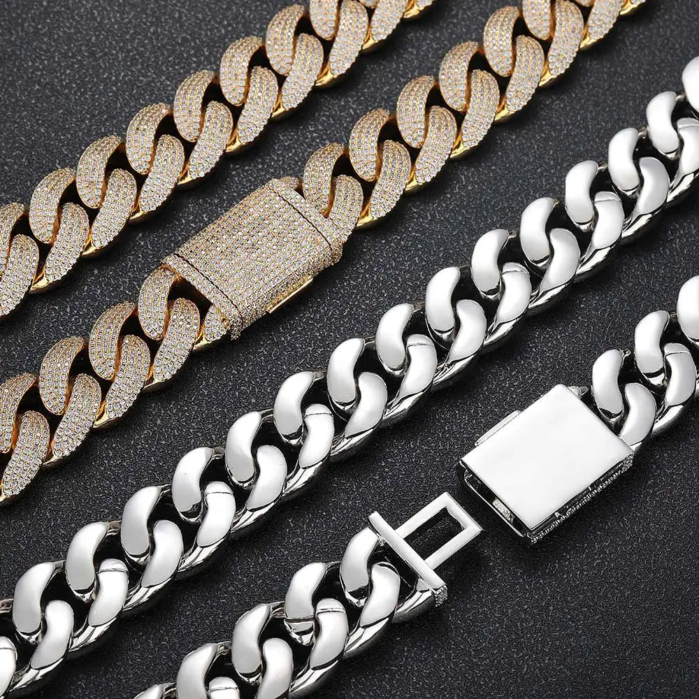 Chaîne cubaine plaquée or 18 carats