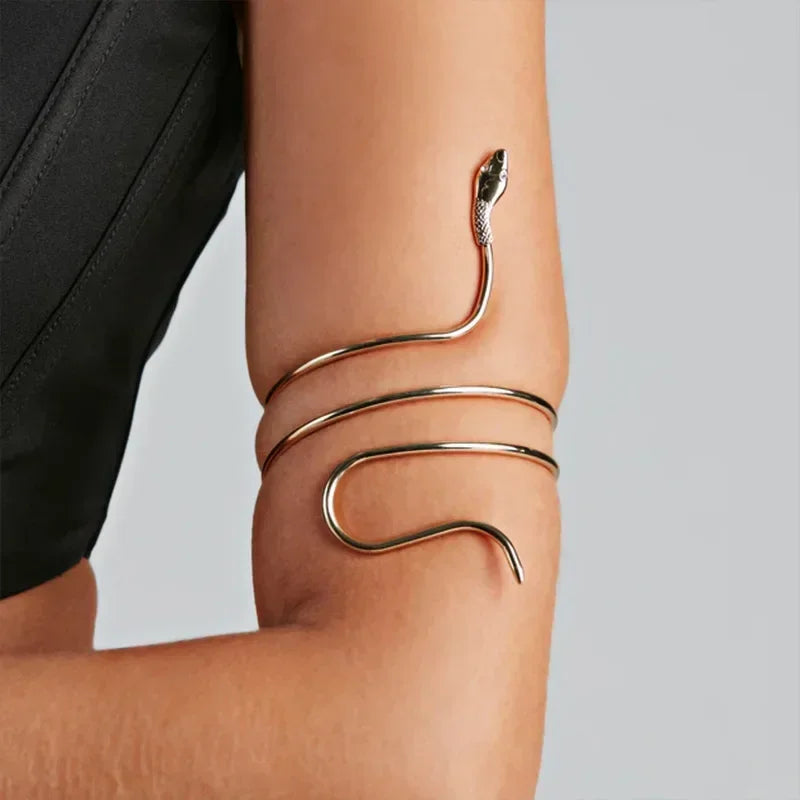 1PCS Punk Coiled Snake Spiral Upper Arm Cuff Armlet Armband Bangle Women Jewelry Egypt Swirl Snake Arm Cuff Armlet
