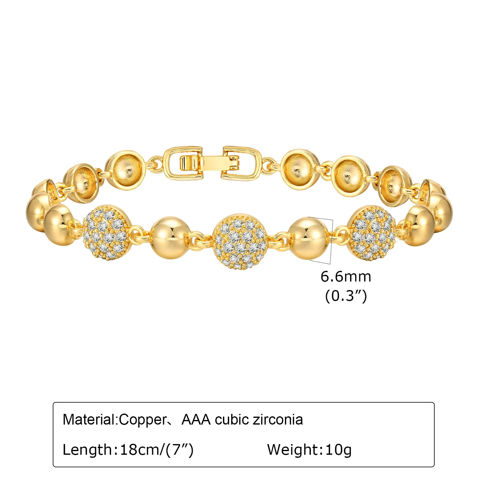 Aeterna Amor: Bracelet Cœur Plaqué Or et Zircon Cubique