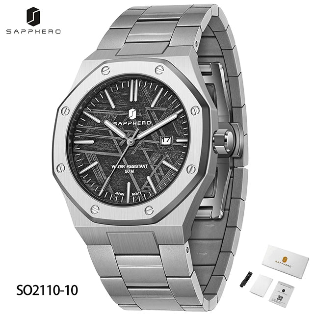Montre Homme SAPPHERO – Coffret Cadeau, Acier, Quartz Japonais & Étanche