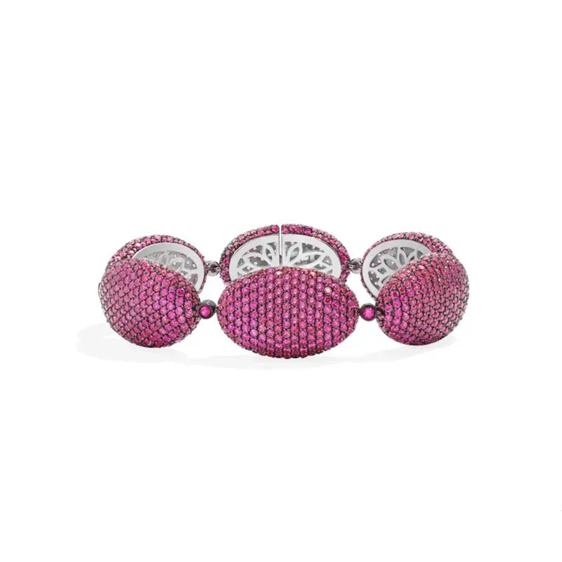 925 Silver December 2023 New Magenta Green Purple Diamond Earrings Necklace Bracelet Ring For Women Luxury Designer Jewelry