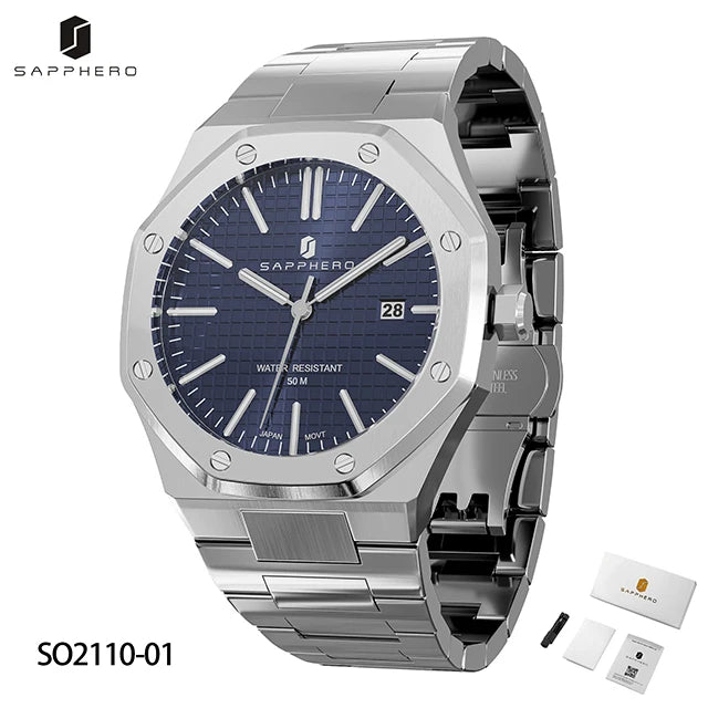Montre Homme Acier Inoxydable – Quartz Japonais, Étanche & Élégante