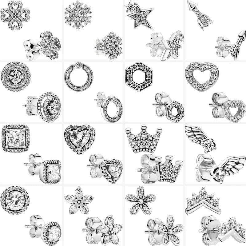 Boucles D'oreilles Assortiment Charmant en Argent