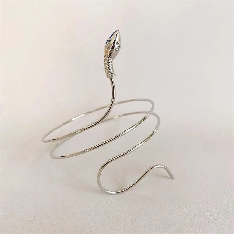 2023 Punk Coiled Snake Spiral Upper Arm Cuff Armlet Armband Bangle Women Jewelry Egypt Swirl Snake Arm Cuff Armlet Bracelet