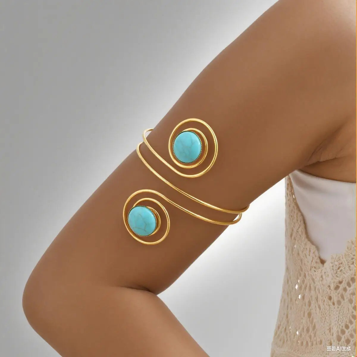 Bracelet Manchette Haut de Bras Minimaliste – Plaqué Or & Argent pour Femme