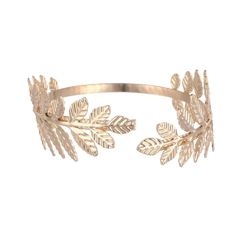 Bracelet Manchette Spirale Haut de Bras – Forme Tourbillon Ajustable Or & Argent