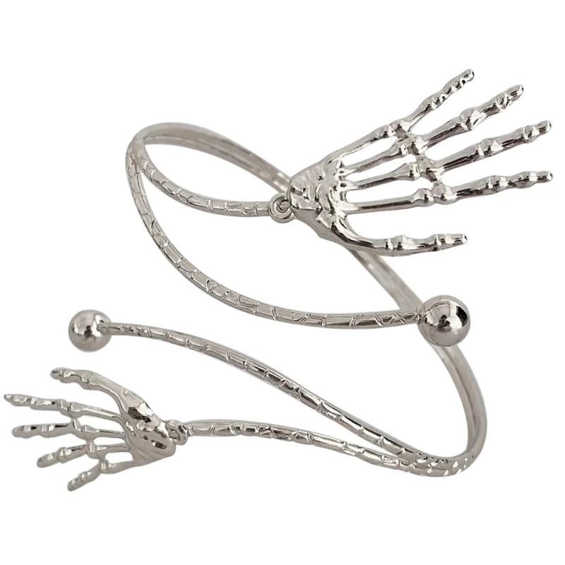 Bracelet Manchette Spirale Haut de Bras – Forme Tourbillon Ajustable Or & Argent