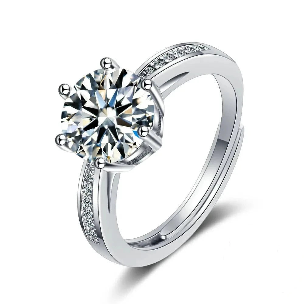 Bague Pierre Moissanite Argent Ajustable