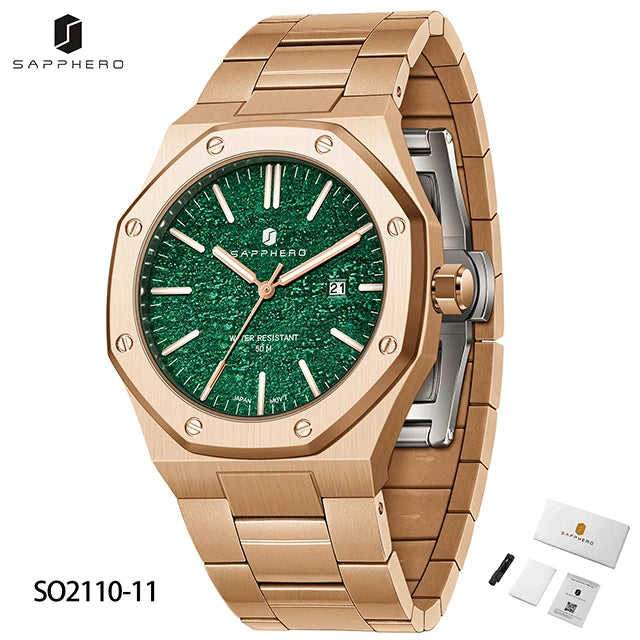 Montre Homme SAPPHERO – Coffret Cadeau, Acier, Quartz Japonais & Étanche