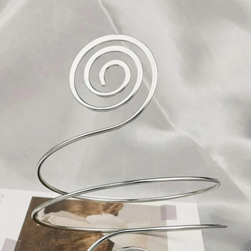 Bracelet Manchette Spirale Haut de Bras – Forme Tourbillon Ajustable Or & Argent